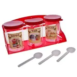 Набор банок для сыпучих продуктов 1 л "Ассорти" на подставке, 3 шт, цвет МИКС  - фото 10