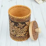 Туес «Ромашковое поле», шитый, 17,5×10, береста 