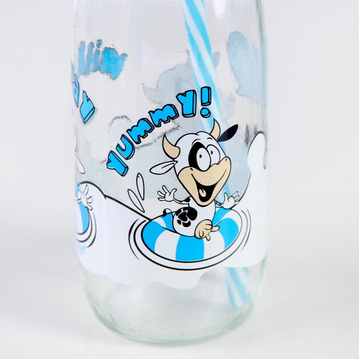 Бутылка 500 мл "Молочный путь", с трубочкой, рисунок МИКС 