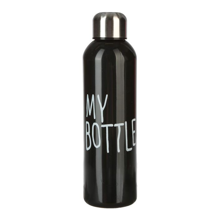 Бутылка для воды "My bottle" с винтовой крышкой, 500 мл, чёрная, 6.5х24 см 