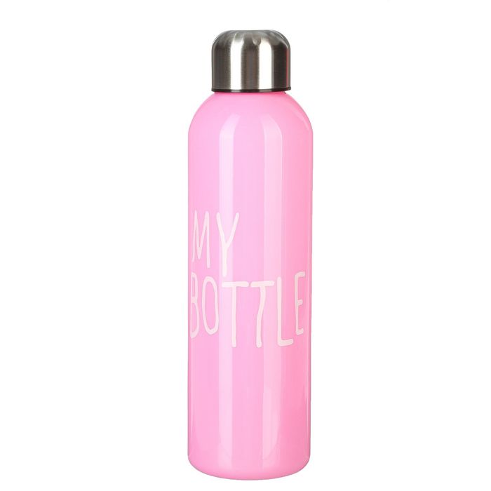 Бутылка для воды "My bottle" с винтовой крышкой, 500 мл, розовая, 6.5х22,5 см 