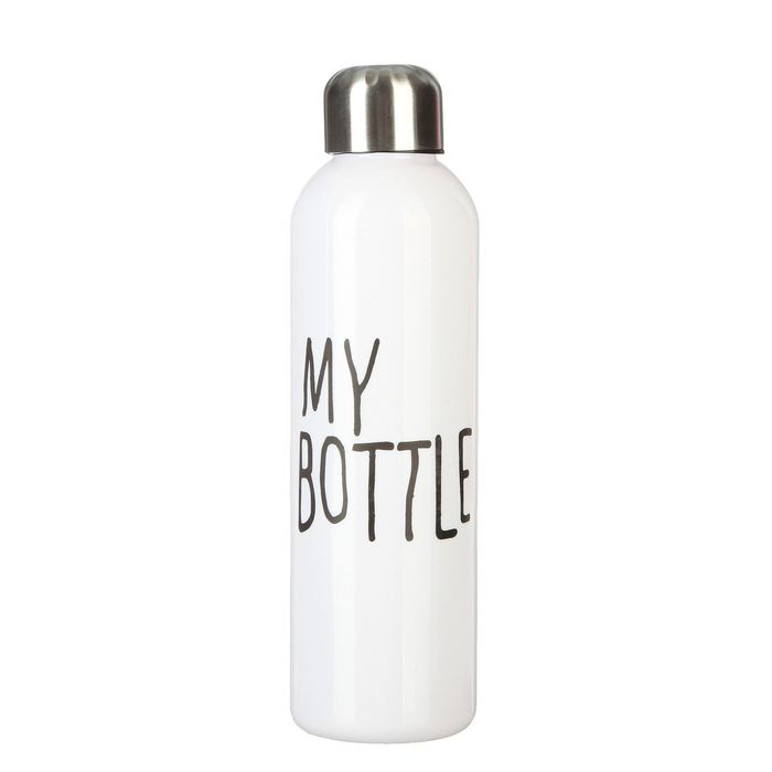 Бұрандалы қақпағы бар "My bottle" су бөтелкесі, 500 мл, ақ, 6. 5х24 см 