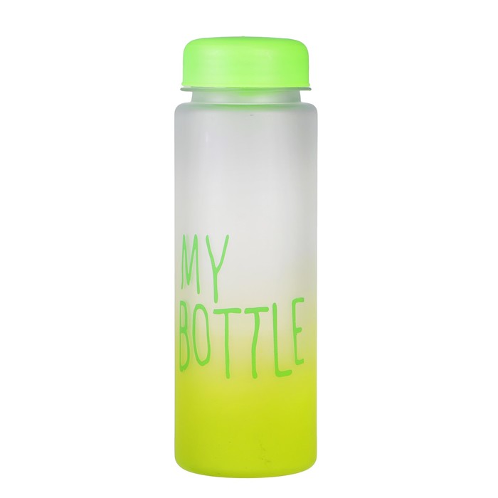 Бутылка для воды "My bottle", 500 мл, градиент, зелёная, 6.5х6.5х19 см 