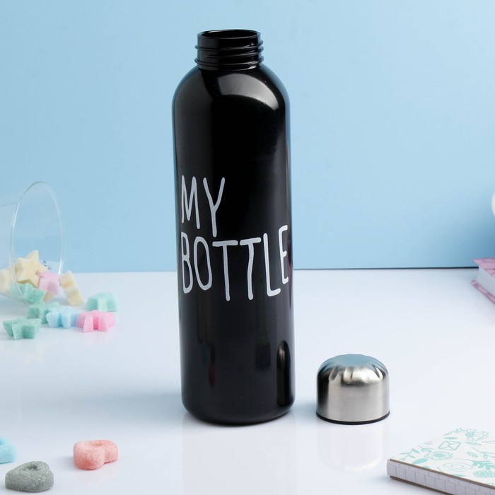 Бутылка для воды "My bottle", 700 мл, чёрная, 6.5х24 см 
