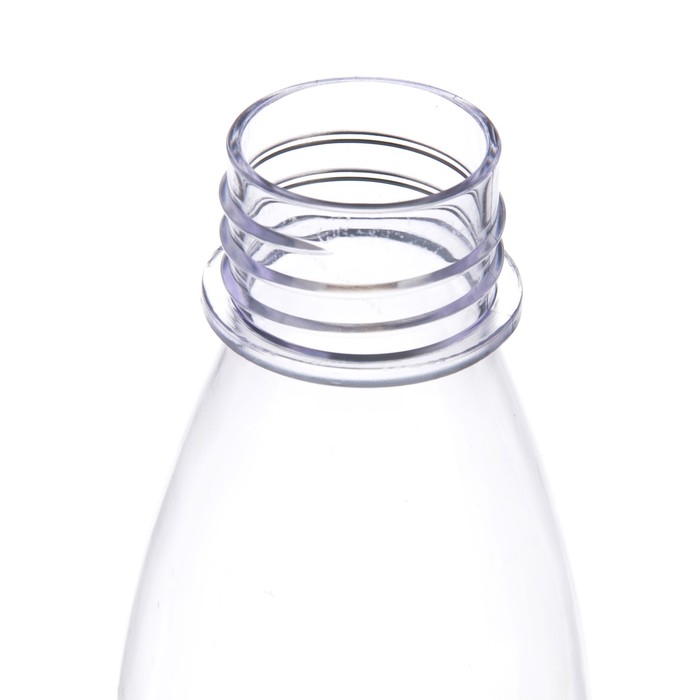 Бутылка для воды 750 мл, прозрачная, с крышкой и металлическими вставками, микс, 7х26.5 см 