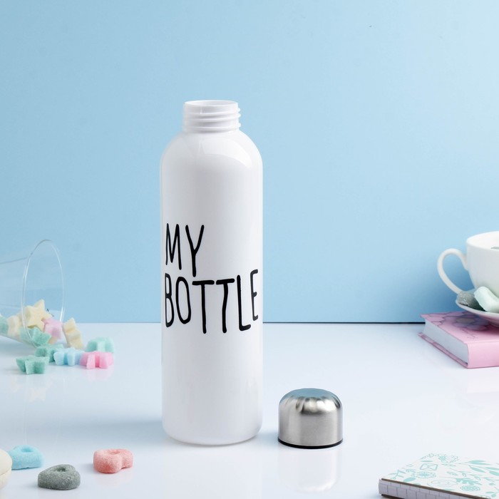 Бутылка для воды "My bottle" с винтовой крышкой, 700 мл, белая, 6.5х24 см 