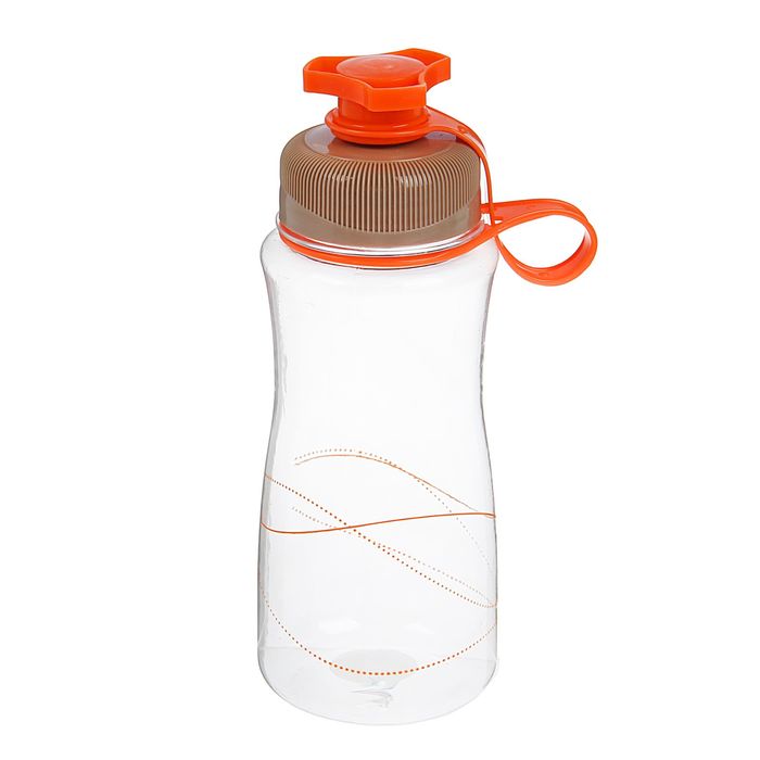 Бутылка для воды 600 мл, крышка-клапан, микс, 9х22 см 