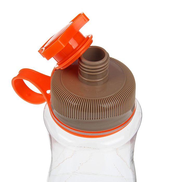 Бутылка для воды 600 мл, крышка-клапан, микс, 9х22 см 