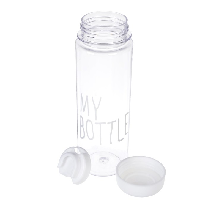 Бутылка для воды "My bottle", 500 мл, в чехле, крышка винтовая, белая, 6.5х6.5х19 см 