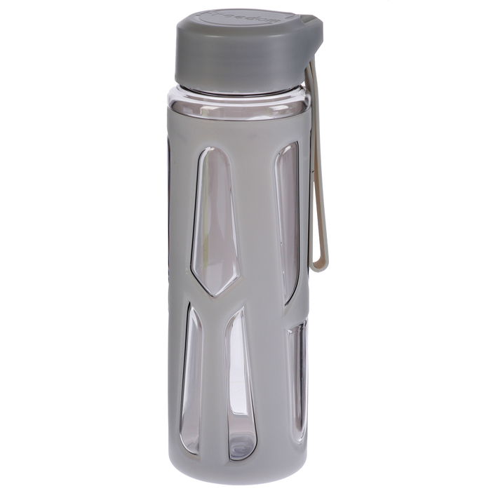 Бутылка для воды "Отпечатки", 550 мл, на шнурке, в пластиковом чехле, микс, 6х7х21 см 