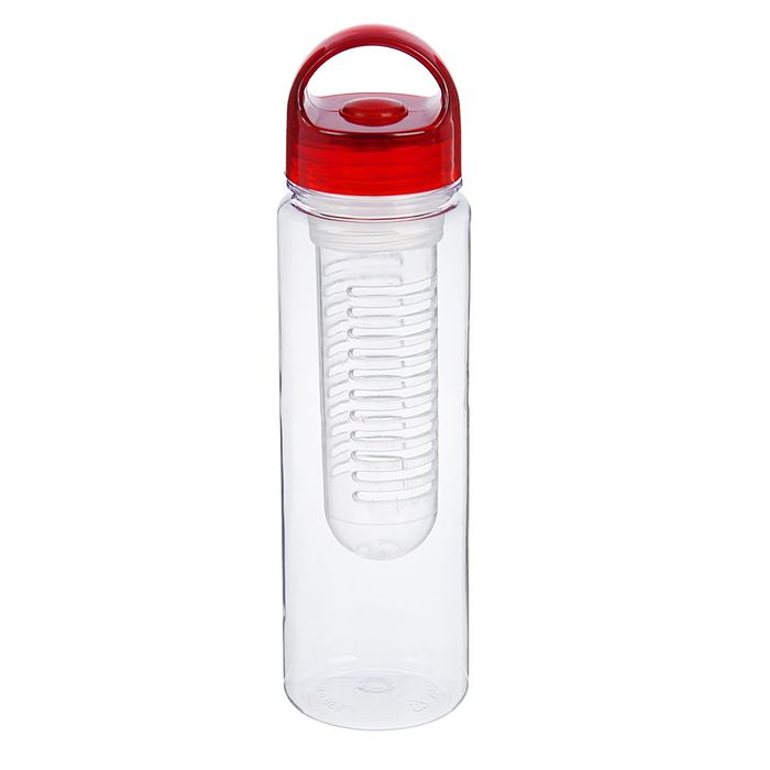 Бутылка для воды 700 мл, питьевая, с отсеком для фруктов, крышка-дуга, микс, 7.5х25 см 