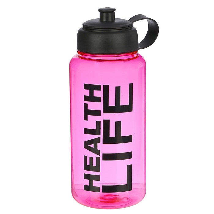 Бутылка для воды 1150 мл Health life, спортивная, поильник, микс, 9х23 см 