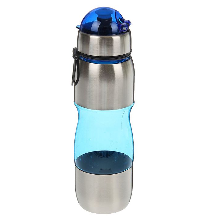 Бутылка для воды 650 мл, велосипедная, с поильником, микс, 8х24.5 см 