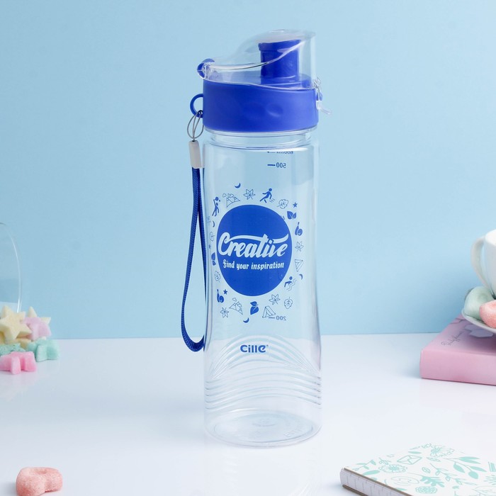 Бутылка для воды "Creative", 600 мл, микс, 6.5х24 см 