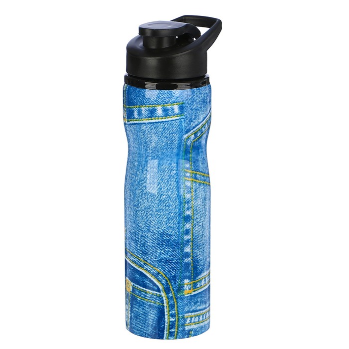 Бутылка для воды "Джинс", 750 мл, спортивная, 8х25 см 