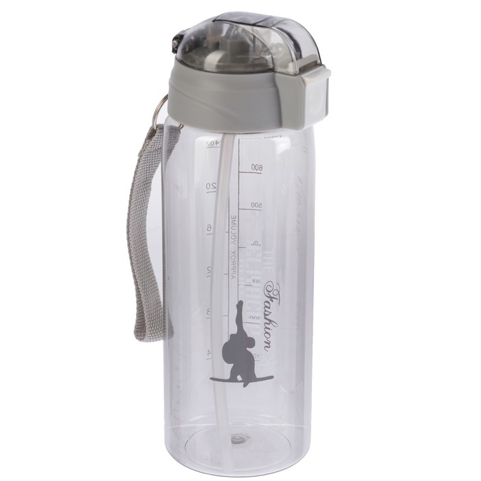 Бутылка для воды "The fashion saliyacup" 700 мл, с трубочкой, микс, 7х7х22 см 