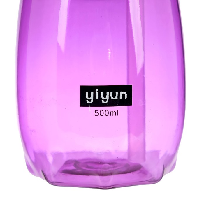Бутылка для воды 650 мл, прозрачная, с резиновой вставкой, 7х24.5 см 