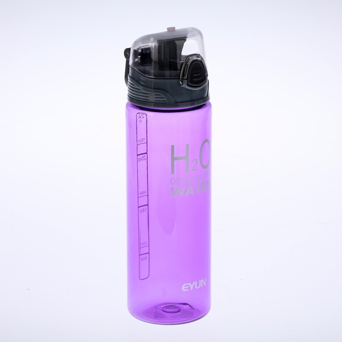 Бутылка для воды "Drink more water", 800 мл, на защёлке, микс, 7х8х25 см 