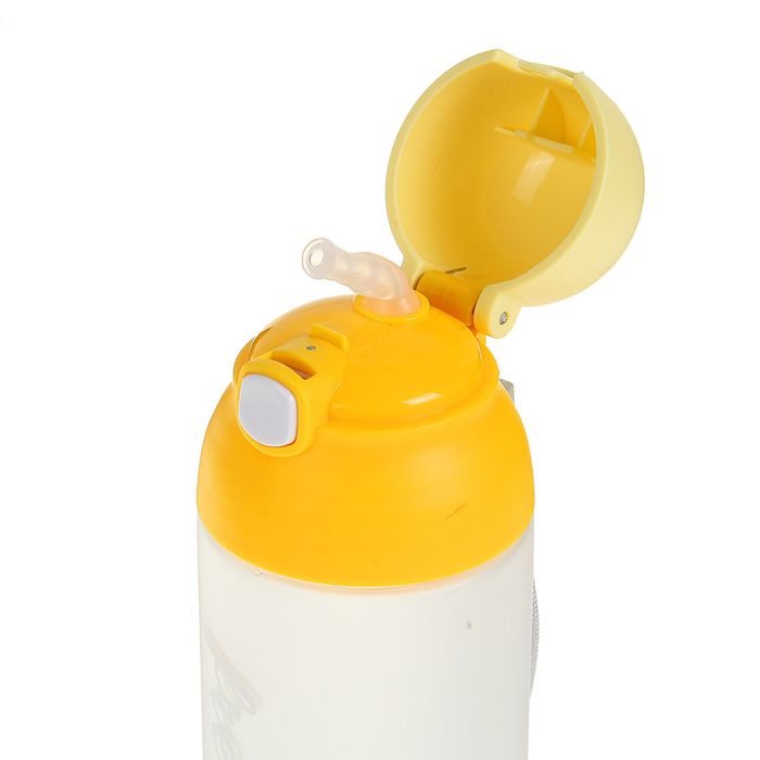 Бутылка для воды "Freedom", 700 мл, крышка откидная с кнопки, трубка, матовая, микс, 7х25 см 