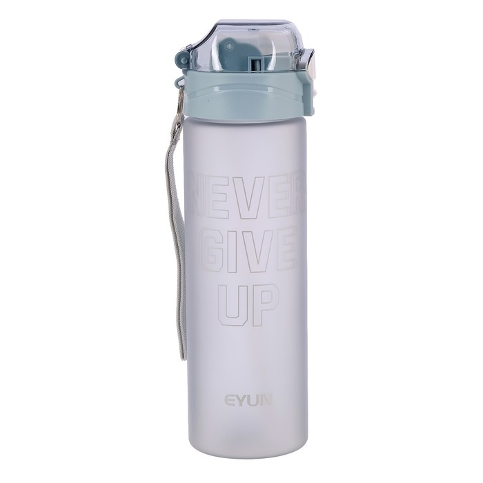 Бутылка для воды "Never Give Up", 600 мл, матовая, микс, 8х8х25 см 