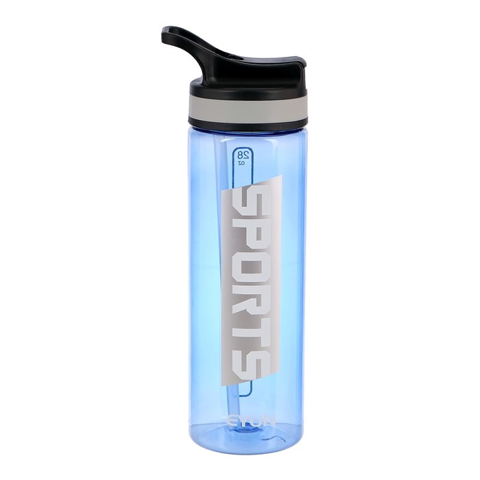 Бутылка для воды "Sports", 750 мл, прозрачная, микс, 7х9х26 см 
