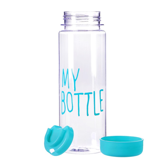 Бутылка для воды "My bottle", 500 мл, в мешке, крышка винтовая, голубая, 6х6х19 см 