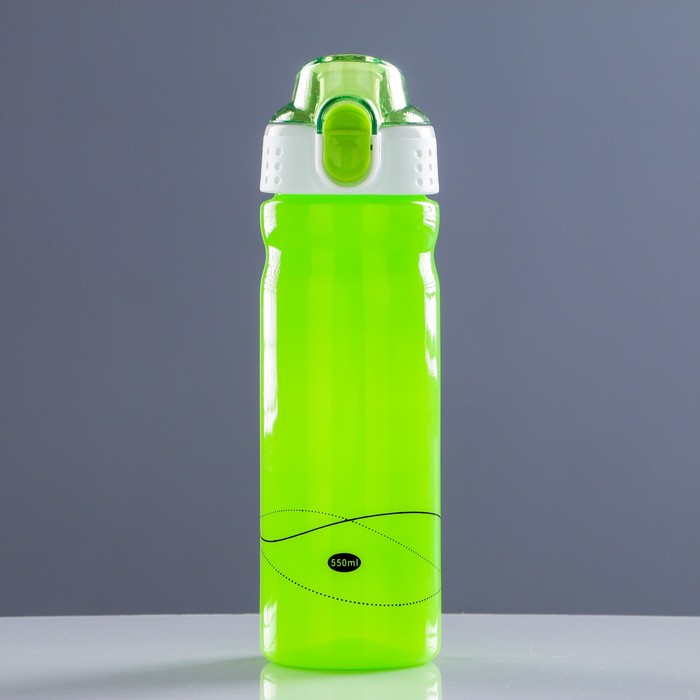 Бутылка для воды 600 мл, спортивная, крышка за защёлке, поильник, микс, 7.5х23 см 