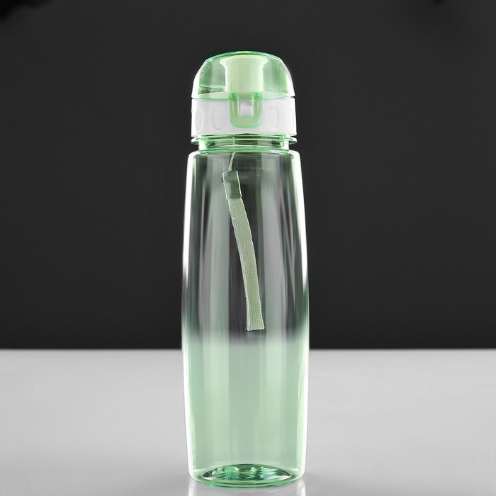 Бутылка для воды 700 мл, прозрачная, крышка с соской, на браслете, микс, 7х22 см 