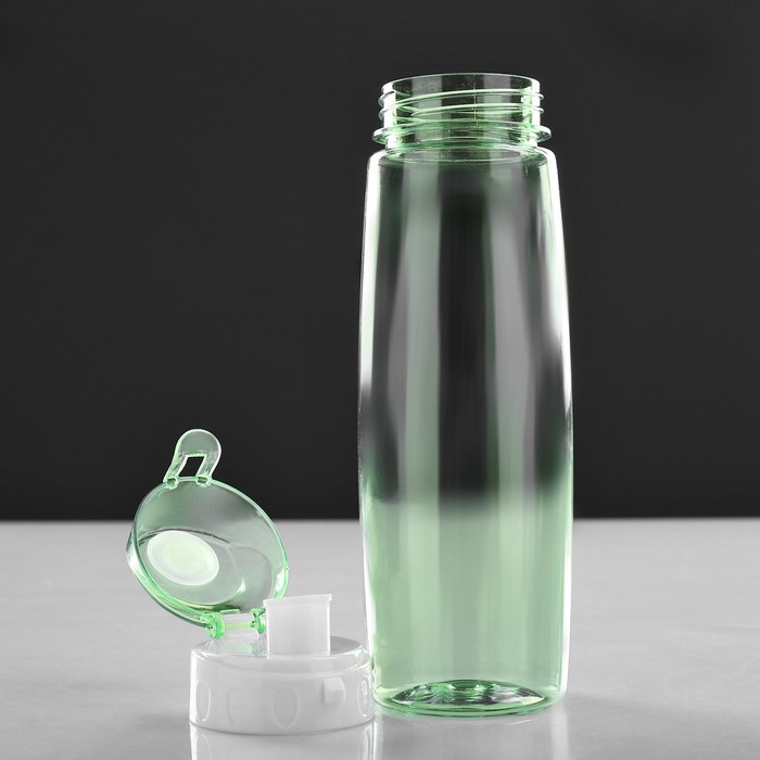 Бутылка для воды 700 мл, прозрачная, крышка с соской, на браслете, микс, 7х22 см 