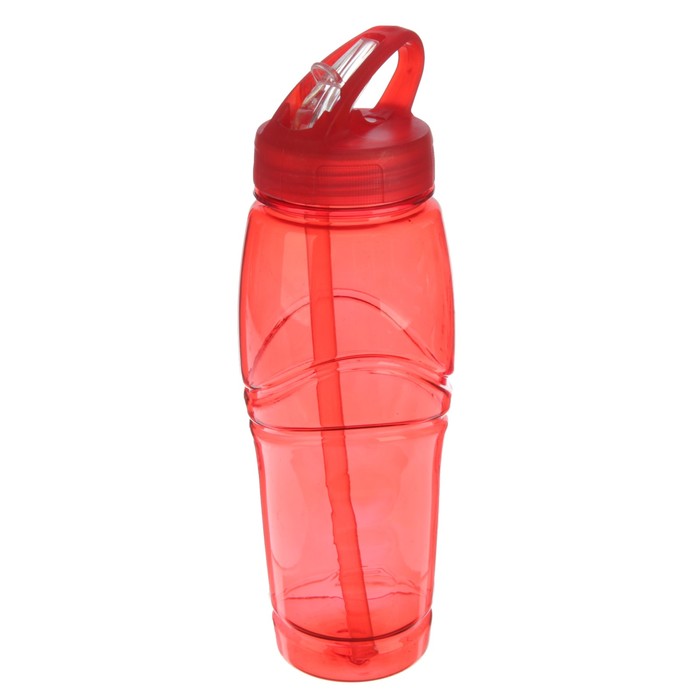 Фляжка-бутылка для воды "Ромбики", 700 мл, красная, 6х7х25 см 