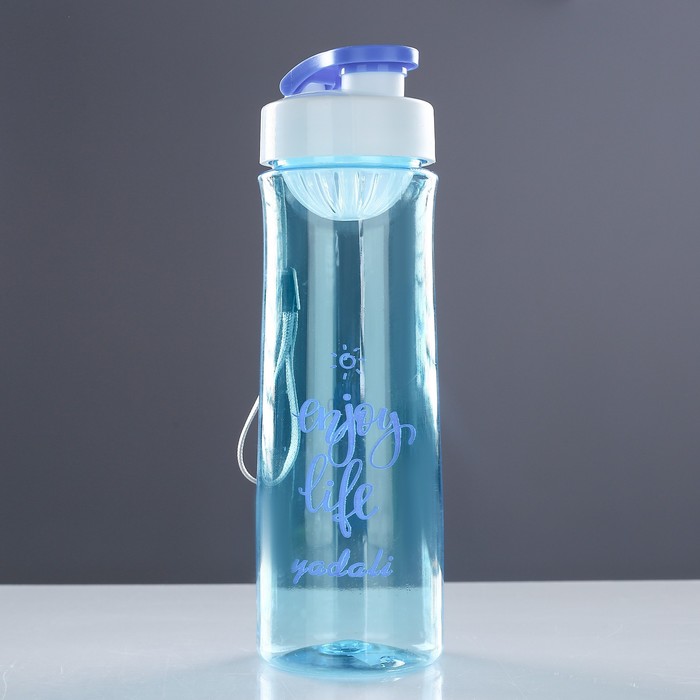Бутылка для воды "Enjoy life" 600 мл, на браслете, микс, 7х7х23 см 