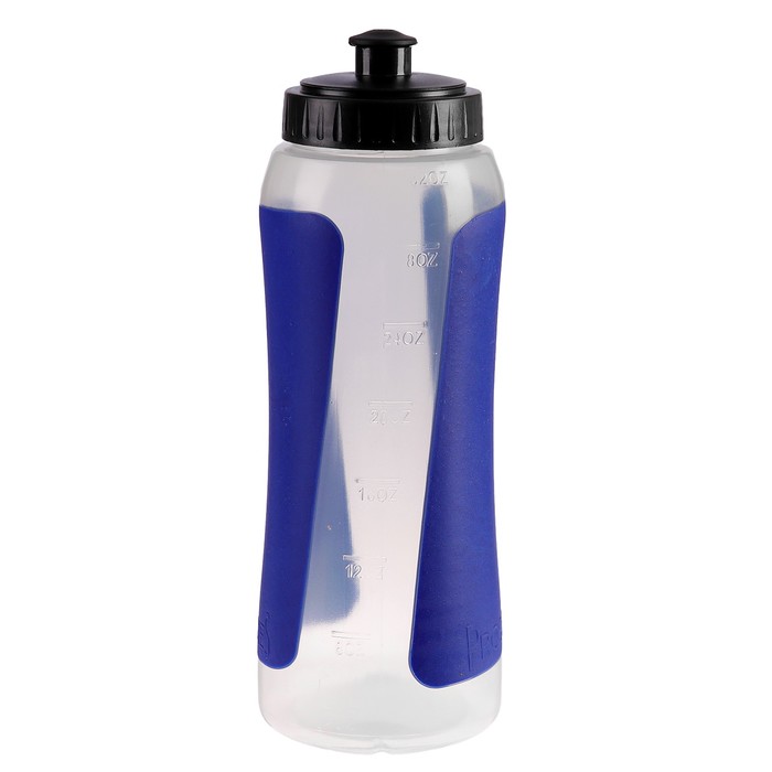 Бутылка для воды 900 мл, велосипедная, пластик PP, вставки синие, 8х23.5 см 