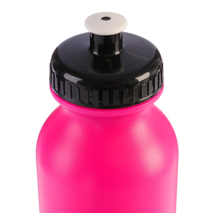 Бутылка для воды 650 мл, велосипедная, с соской, пластик PE, розовая, 7х19.5 см 