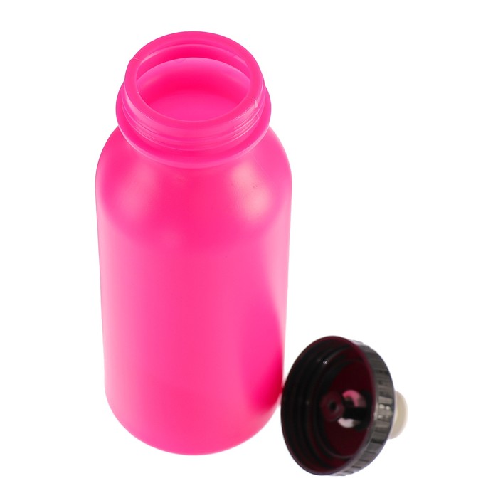 Бутылка для воды 650 мл, велосипедная, с соской, пластик PE, розовая, 7х19.5 см 