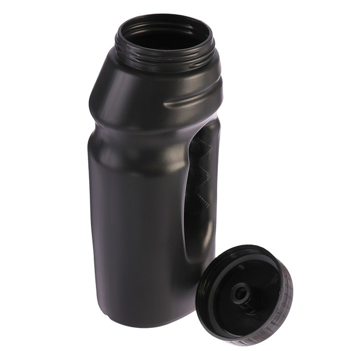 Бутылка для воды 700 мл, велосипедная, с ручкой, пластик HDPE, черная, 9.5х22 см 