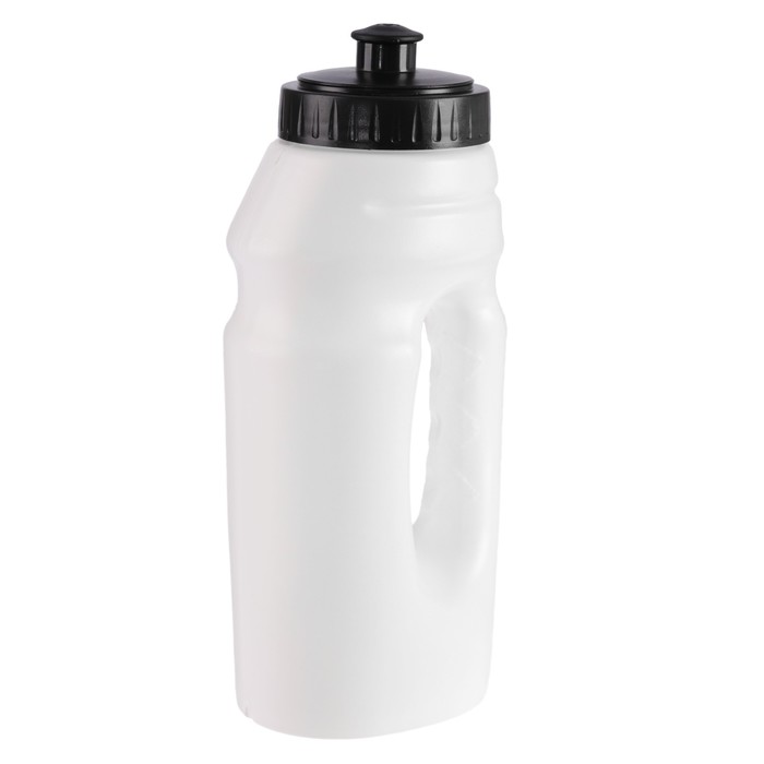 Бутылка для воды 700 мл, велосипедная, с ручкой, пластик HDPE, белая, 9.5х22 см 