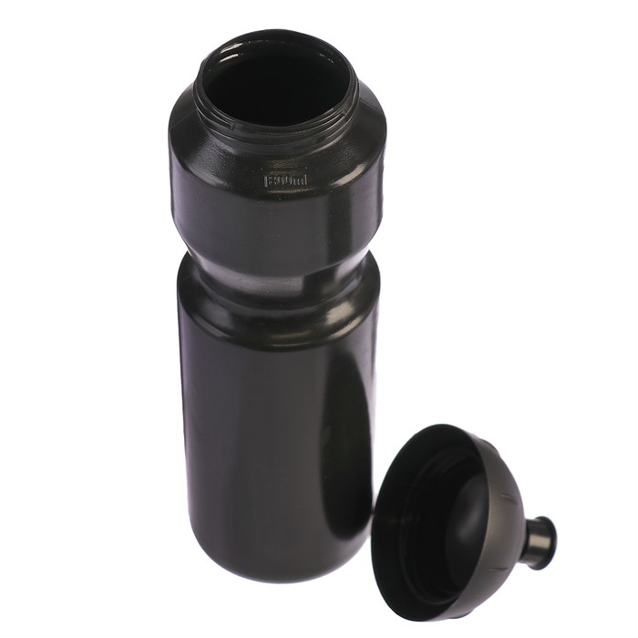 Бутылка для воды 850 мл «Купол», велосипедная, с соской, пластик LDPE, черная, 7х26 см 