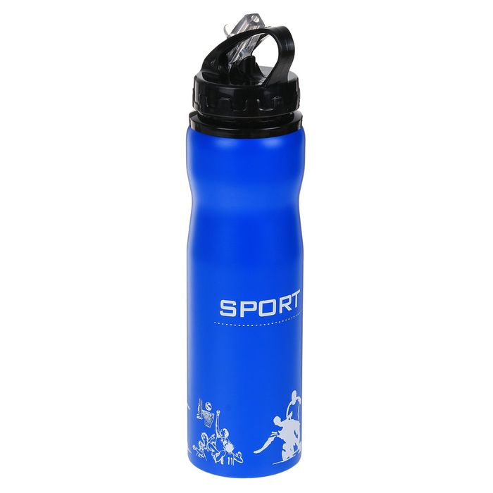 Бутылка для воды 750 мл, спортивная, микс, 7.5х27 см 