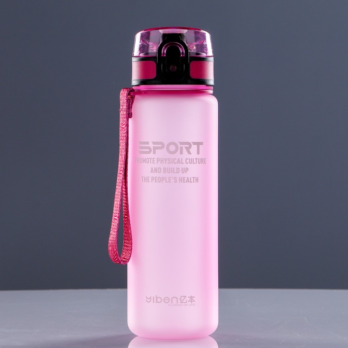 Бутылка для воды 590 мл,"Sport", матовая, микс, 7х7х22.5 см 