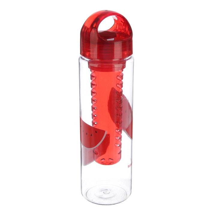 Бутылка для воды "Фрукты" с откручивающейся крышкой, 750 мл, спортивная, микс, 6.5х25 см 