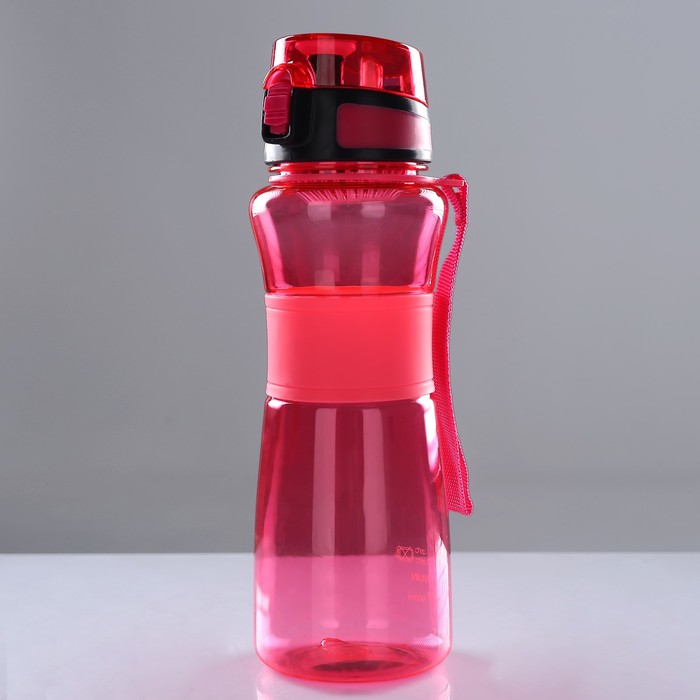 Бутылка для воды 900 мл, клик, на браслете, микс, 8.5х26 см 