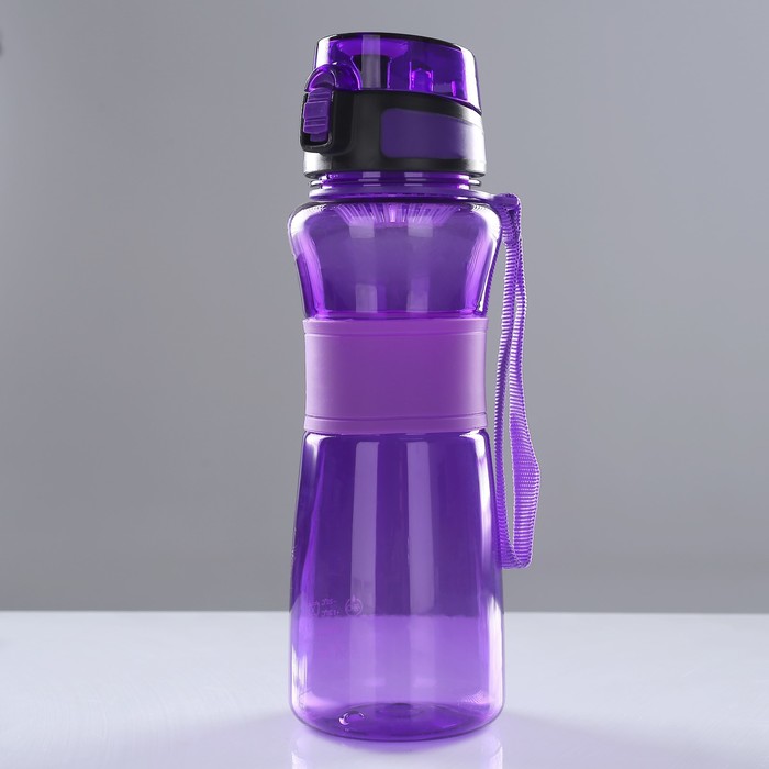 Бутылка для воды 900 мл, клик, на браслете, микс, 8.5х26 см 