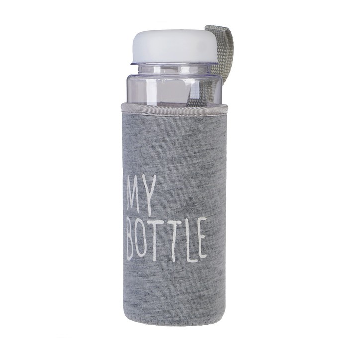 Бутылка для воды "My bottle", 500 мл, в чехле, крышка винтовая, микс, 6.5х6.5х19 см 
