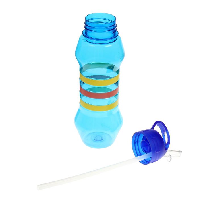 Фляжка-бутылка для воды "Три полоски", 750 мл, синяя 