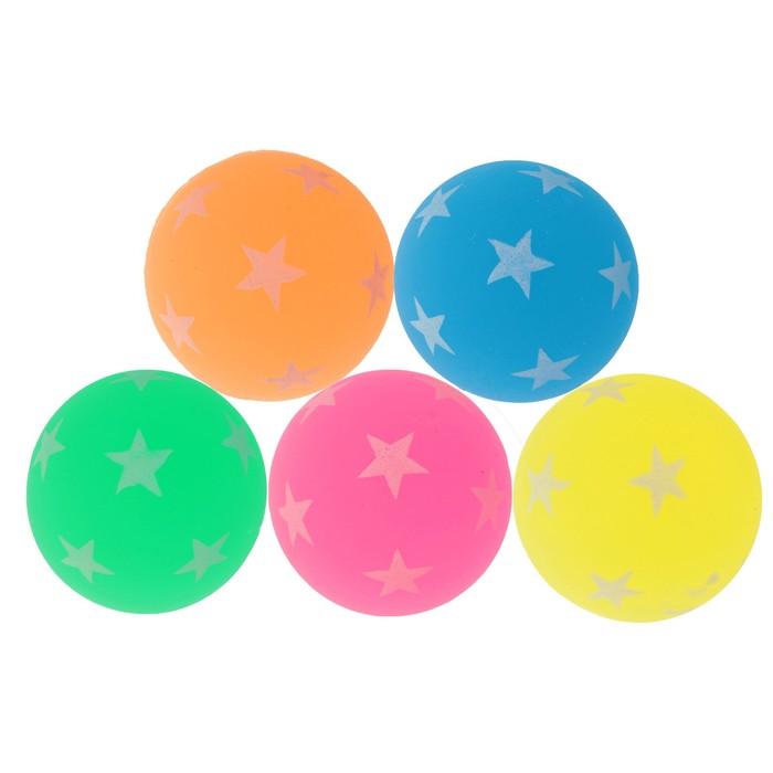 Мяч каучук "Звёздочки" светится в темноте 4,3 см, цвета МИКС 