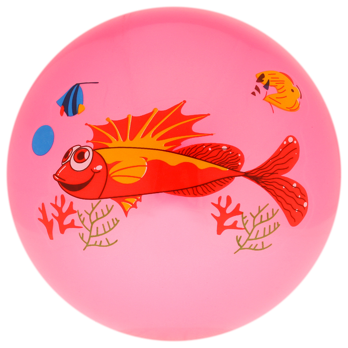 Мяч детский "Дельфинчики", d=25 см, 60 г, цвет розовый, принт МИКС 