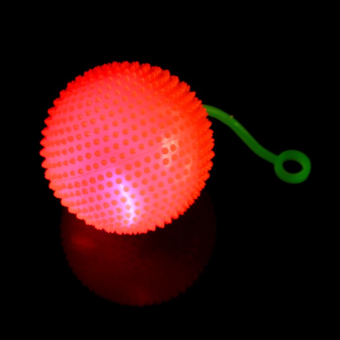 Мяч световой "Ёжик" на резинке, цвета МИКС 