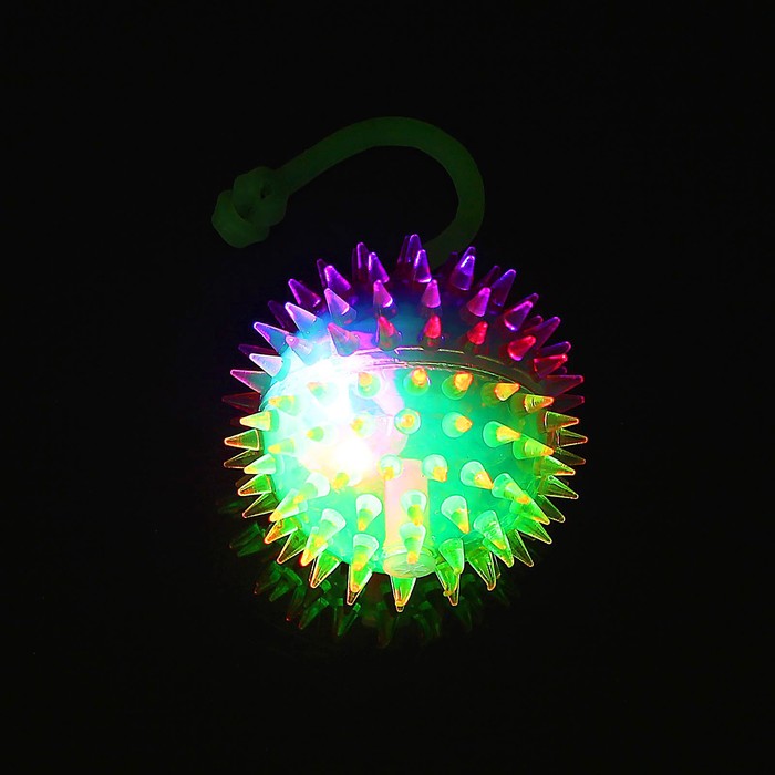 Мяч световой "Ёжик" с пищалкой 6,5 см, цвета МИКС 