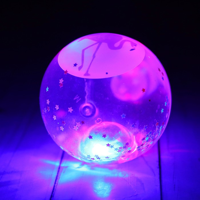 Мяч световой "Фламинго" с водой 7,5 см 