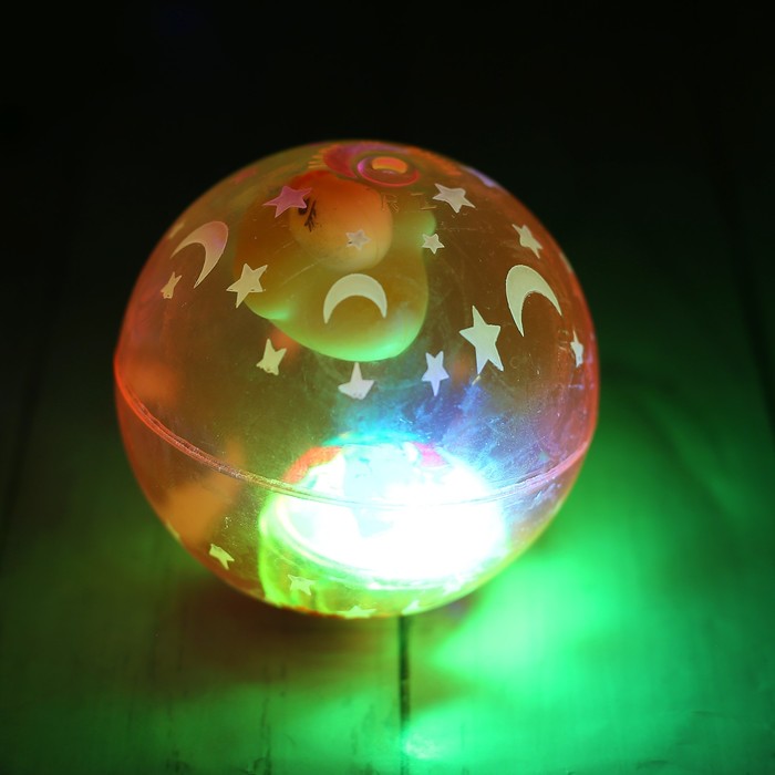 Мяч световой "Уточка" с водой 6,5 см, цвета МИКС 